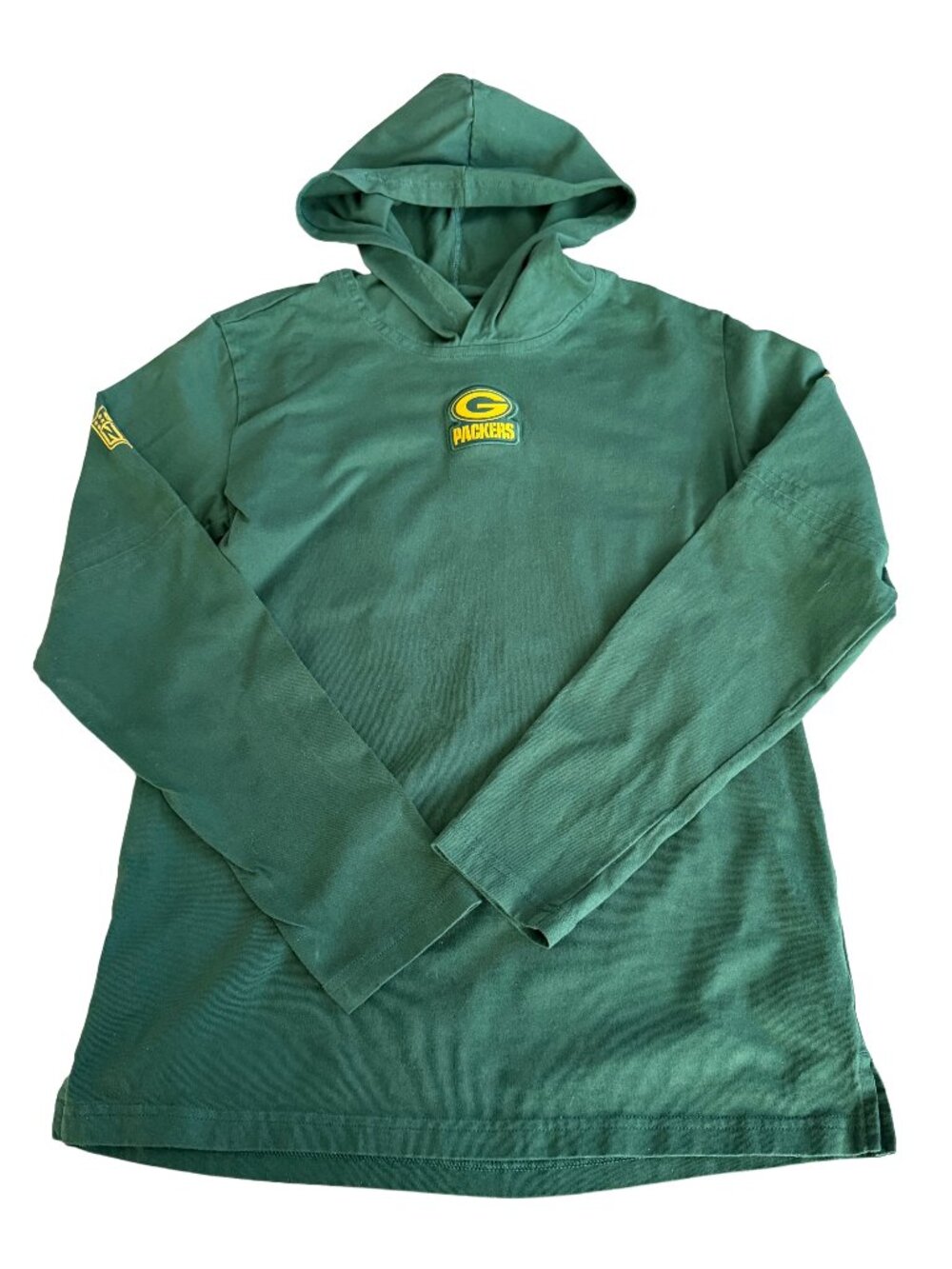 Nike Boy's XL Dry-Fit NFL Greenbay Packers Long Sleeve Hooded T-Shirt